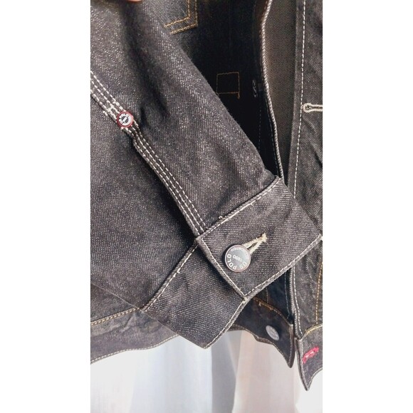 U.S. Polo Association Men's Black Embroidered Jean Denim Jacket Large - Picture 6 of 13